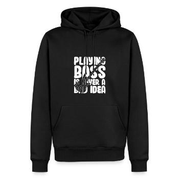 Playing Bass is Never a Bad Idea - Men’s Premium Organic Hoodie - black - Front - Nico (187cm)