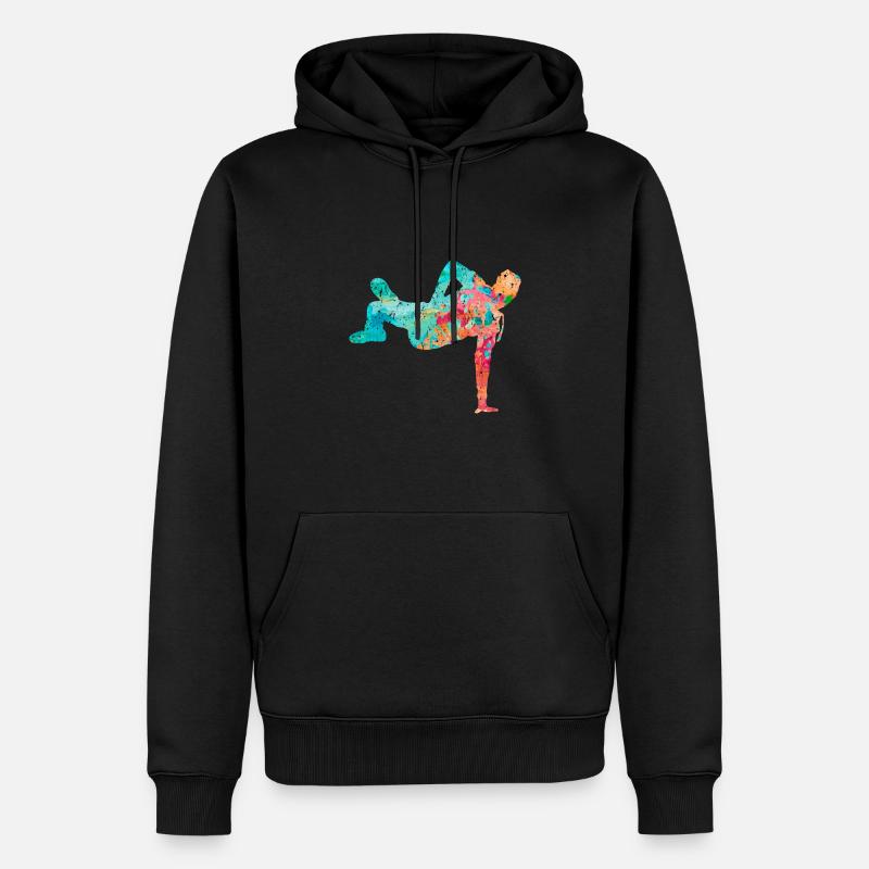 Breakdance Breakdancer PopArt - Sweat à capuche Premium bio Homme - noir