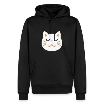 Visage de chat japonais L blanc - Sweat à capuche Premium bio Homme - noir - Devant - Nico (187cm)
