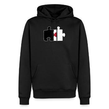 Schwarzes und weißes Puzzle-Design für Puzzle-Fans - Männer Premium Bio Hoodie - Schwarz - Vorne - Nico (187cm)