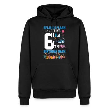 Marine Biology Birthday Party Birthday 6 - Men’s Premium Organic Hoodie - black - Front - Nico (187cm)