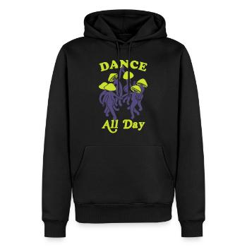 Danse toute la journée champignon drôle graphique - Sweat à capuche Premium bio Homme - noir - Devant - Nico (187cm)