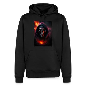 Face of death with a reaped and scary hoodie in he - Sweat à capuche Premium bio Homme - noir - Devant - Nico (187cm)