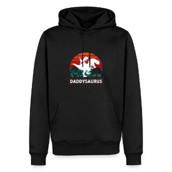 Daddysaurus Dinosaure - Sweat à capuche Premium bio Homme - noir - Devant - Nico (187cm)