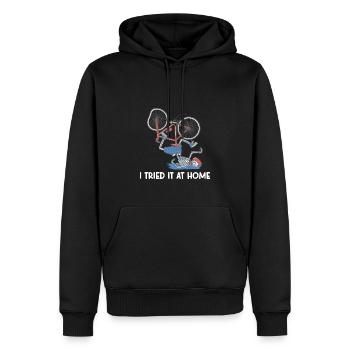 I Tried It At Home Skelett Fahrradunfall - Männer Premium Bio Hoodie - Schwarz - Vorne - Nico (187cm)