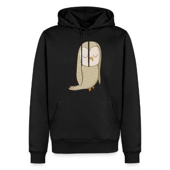 Eagle owl comic bird - Men’s Premium Organic Hoodie - black - Front - Nico (187cm)