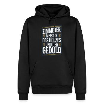 Charpentier Maître du bois et de la patience - Sweat à capuche Premium bio Homme - noir - Devant - Nico (187cm)