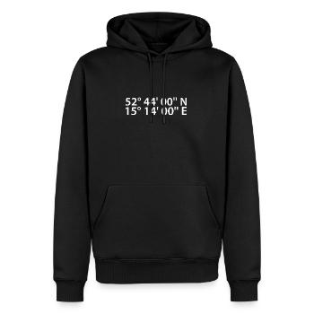 Coordonnées de Gorzów Wielkopolski - Sweat à capuche Premium bio Homme - noir - Devant - Nico (187cm)