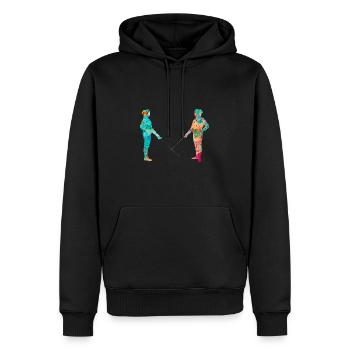 Escrime et escrime PopArt - Sweat à capuche Premium bio Homme - noir - Devant - Nico (187cm)