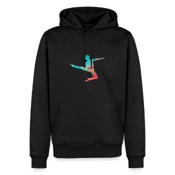 Danseur PopArt - Sweat à capuche Premium bio Homme - noir - Devant - Nico (187cm)