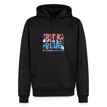Vintage Pink Or Blue I Already Love You - Männer Premium Bio Hoodie - Schwarz - Vorne - Nico (187cm)
