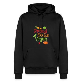 Fier végétalien, végétalien végétarien - Sweat à capuche Premium bio Homme - noir - Devant - Nico (187cm)