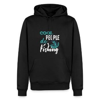 Pêcheurs d’anges, la pêche ne fait que des gens cool - Sweat à capuche Premium bio Homme - noir - Devant - Nico (187cm)