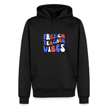 Französischlehrer Vibes - Männer Premium Bio Hoodie - Schwarz - Vorne - Nico (187cm)