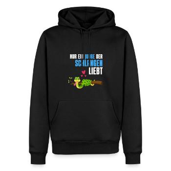 Reptilien Jungs Tierliebhaber Geschenk Schlange - Männer Premium Bio Hoodie - Schwarz - Vorne - Nico (187cm)