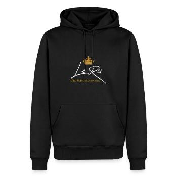 Homme Réunionnais Cadeau Drole Pour Faire Sourire - Sweat à capuche Premium bio Homme - noir - Devant - Nico (187cm)