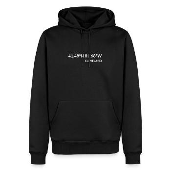 Cleveland Ohio USA Koordinaten - Männer Premium Bio Hoodie - Schwarz - Vorne - Nico (187cm)
