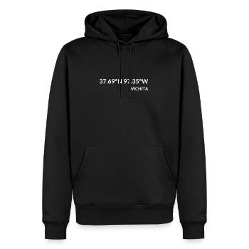 Wichita Kansas USA Koordinaten - Männer Premium Bio Hoodie - Schwarz - Vorne - Nico (187cm)