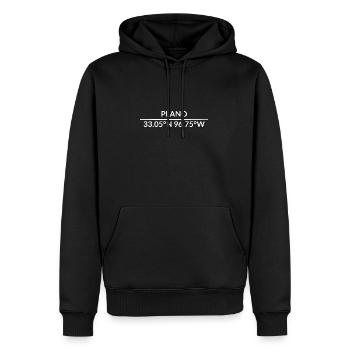 Plano Texas USA Koordinaten - Männer Premium Bio Hoodie - Schwarz - Vorne - Nico (187cm)