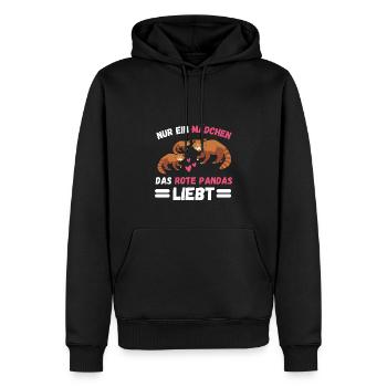 China Zoo Tier Mädchen Geschenk Roter Panda - Männer Premium Bio Hoodie - Schwarz - Vorne - Nico (187cm)
