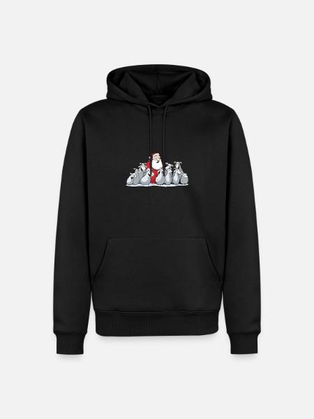 Singing Santa Claus with sheep - Men’s Premium Organic Hoodie - black