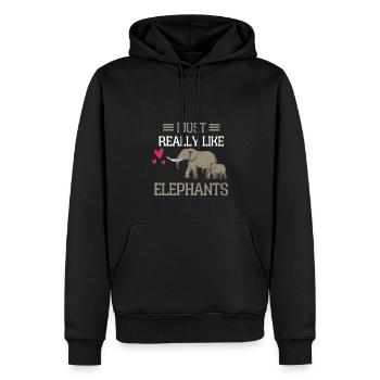 Ich mag einfach Elefant Lustiges Geschenk Elefant - Männer Premium Bio Hoodie - Schwarz - Vorne - Nico (187cm)