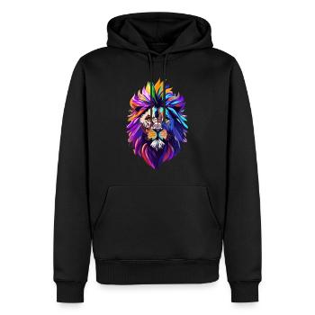 Astrologie colorée de portrait de lion à tête de lion - Sweat à capuche Premium bio Homme - noir - Devant - Nico (187cm)