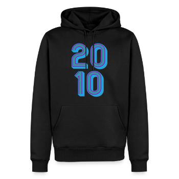 2010 Geburtsjahr | Farben änderbar - Männer Premium Bio Hoodie - Schwarz - Vorne - Nico (187cm)