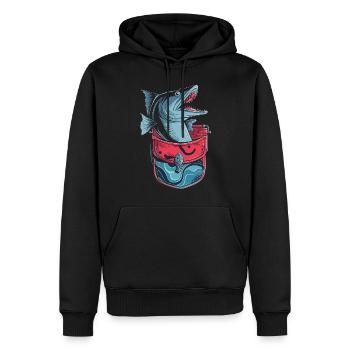 Cadeau pour l’amateur de poissons Barracuda - Sweat à capuche Premium bio Homme - noir - Devant - Nico (187cm)
