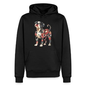 Amerikanische Bulldogge - Männer Premium Bio Hoodie - Schwarz - Vorne - Nico (187cm)