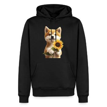 Akita - Männer Premium Bio Hoodie - Schwarz - Vorne - Nico (187cm)