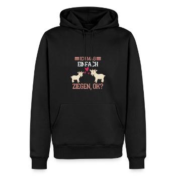 Bauern Bauernhof Tier Geschenk Lustiges Ziege - Männer Premium Bio Hoodie - Schwarz - Vorne - Nico (187cm)
