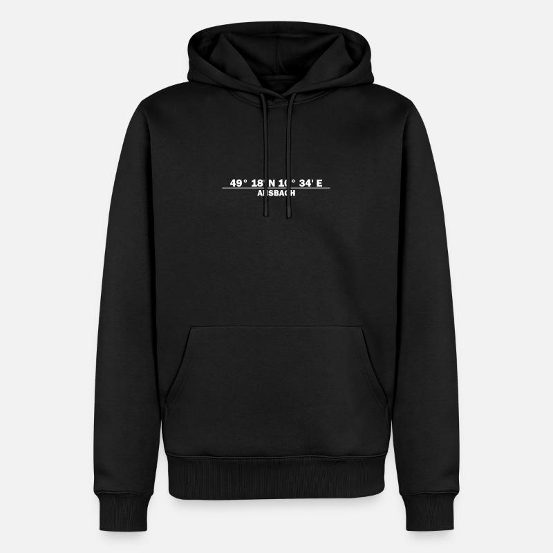 Coordonnées d’Ansbach - Sweat à capuche Premium bio Homme - noir