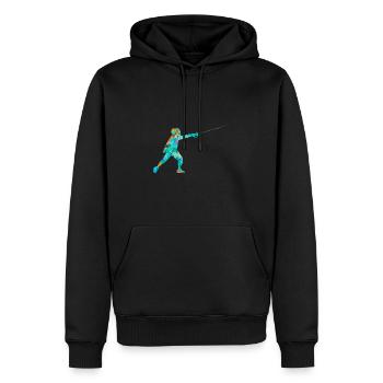 Escrime et escrime PopArt - Sweat à capuche Premium bio Homme - noir - Devant - Nico (187cm)