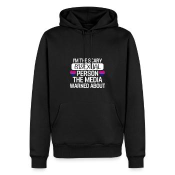 Bi Pride Month Bisexuell Herz Geschenk LGBTQ - Männer Premium Bio Hoodie - Schwarz - Vorne - Nico (187cm)