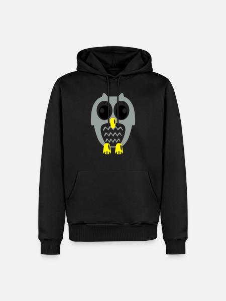 Süße Eule - Männer Premium Bio Hoodie - Schwarz