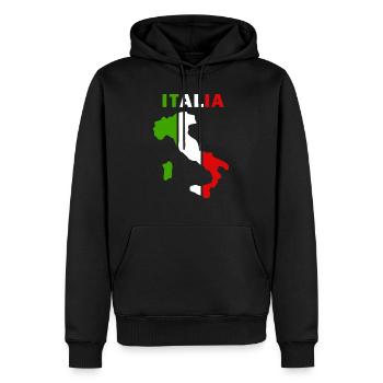 italia - Männer Premium Bio Hoodie - Schwarz - Vorne - Nico (187cm)