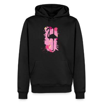 Flamingo - Sweat à capuche Premium bio Homme - noir - Devant - Nico (187cm)