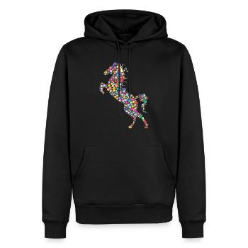 Pferd - Männer Premium Bio Hoodie - Schwarz - Vorne - Nico (187cm)