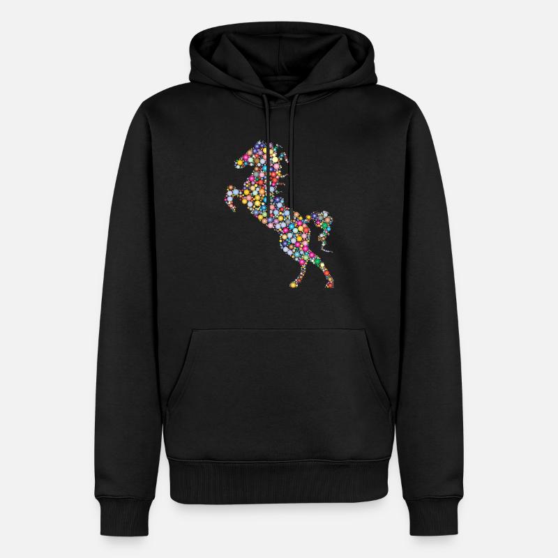 Cheval - Sweat à capuche Premium bio Homme - noir