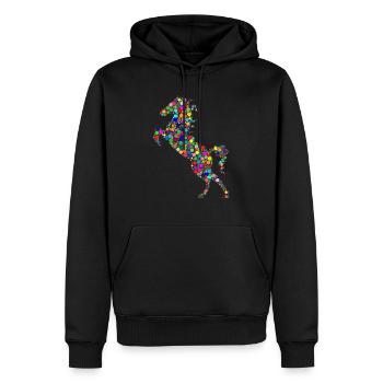 Pferd - Männer Premium Bio Hoodie - Schwarz - Vorne - Nico (187cm)