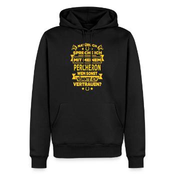PERCHERON - Männer Premium Bio Hoodie - Schwarz - Vorne - Nico (187cm)