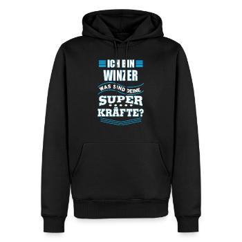 WINZER - Männer Premium Bio Hoodie - Schwarz - Vorne - Nico (187cm)