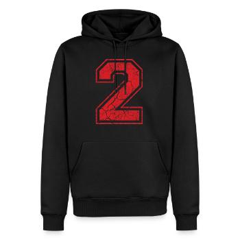 2 two zwei rot (uk) - Männer Premium Bio Hoodie - Schwarz - Vorne - Nico (187cm)