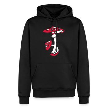 Fliegenpilz, Pilze, Magic Mushrooms, Psychedelic - Männer Premium Bio Hoodie - Schwarz - Vorne - Nico (187cm)
