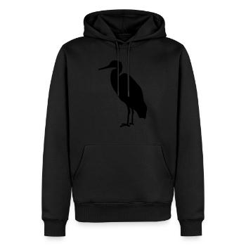 cigogne oiseau à bébé silhouette animal vintage - Sweat à capuche Premium bio Homme - noir - Devant - Nico (187cm)
