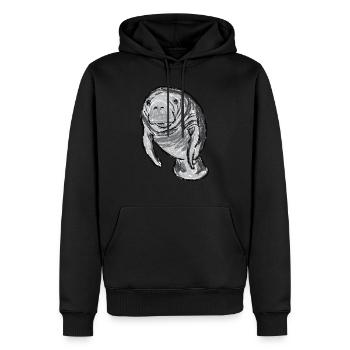 Design avec la laque / Oeuvres d’art avec une Manatee - Sweat à capuche Premium bio Homme - noir - Devant - Nico (187cm)