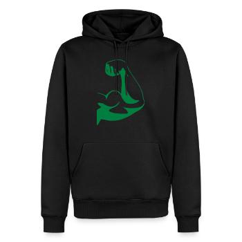 bizeps - Männer Premium Bio Hoodie - Schwarz - Vorne - Nico (187cm)