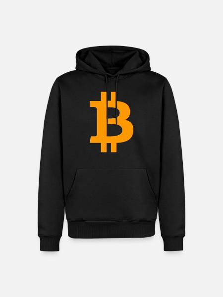 Bitcoin BTC symbol Logo - Men’s Premium Organic Hoodie - black