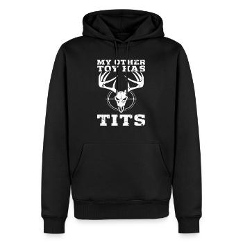 My Other Toy Has Tits - Männer Premium Bio Hoodie - Schwarz - Vorne - Nico (187cm)